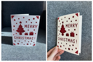 Christmas And New Year Cutting Card