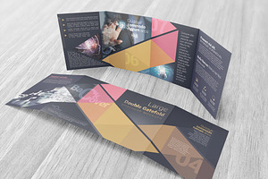 Double Gatefold Brochure Mockups