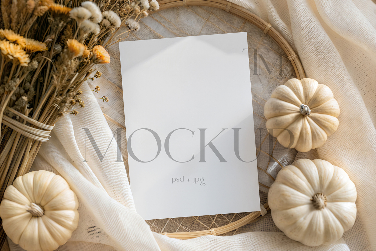 Halloween Greeting Card Mockup, an Advertising Mockup by TatiMockup (Photo 1 of 4)