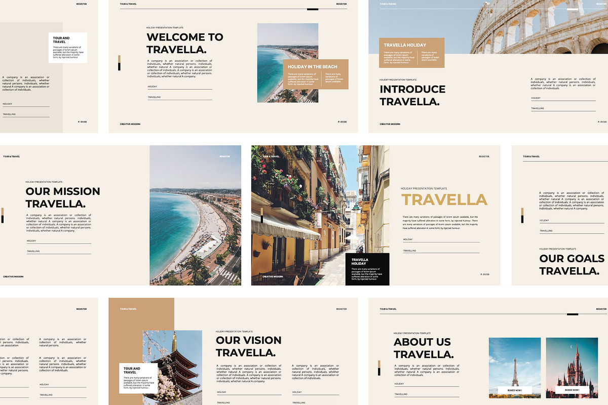 Travella - Travel Presentation, a Presentation Template by Universitype (Photo 1 of 9)