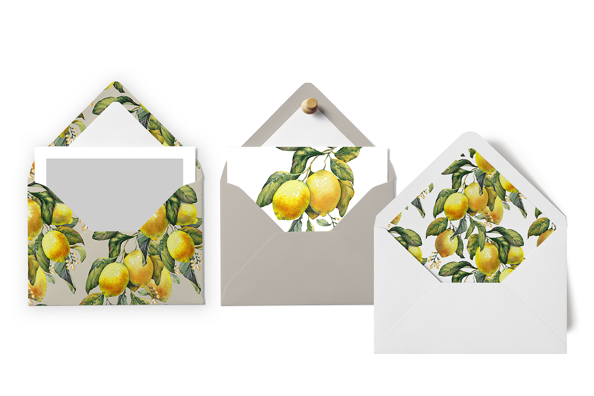 Lemon Garden Watercolor Cliparts, a Decorative Illustration by Jeanna Draw (Photo 11 of 11)