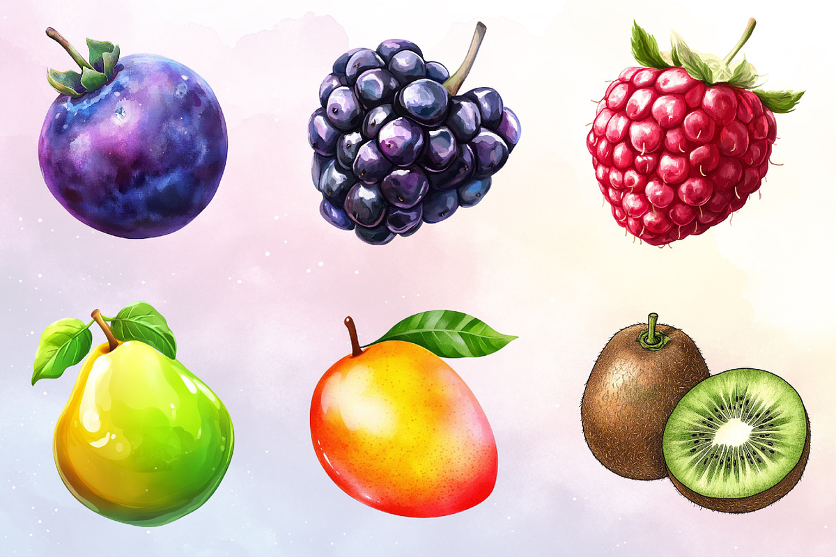 Watercolor Fruit Clipart, an Illustration by Watercolor design (Photo 4 of 4)