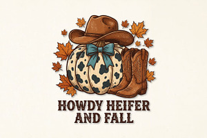 Howdy Heifer and Fall PNG, a Seasonal Illustration by Canvas Craft