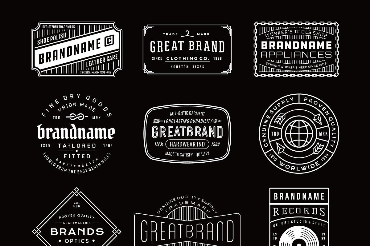 vintage logo, badge, insignia, label, a Branding & Logo Template by Brainware Graphic (Photo 5 of 14)