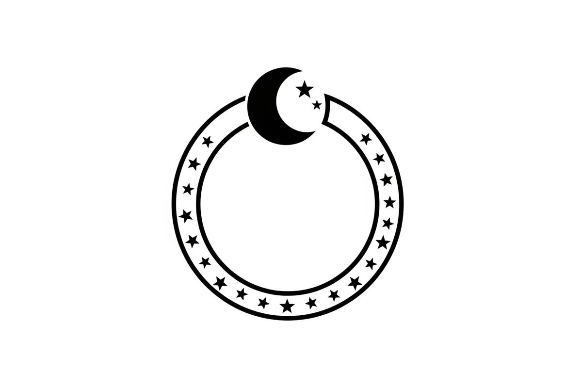 Crescent Moon Round Frame Bundle, an Illustration by Creativeshirt (Photo 9 of 31)