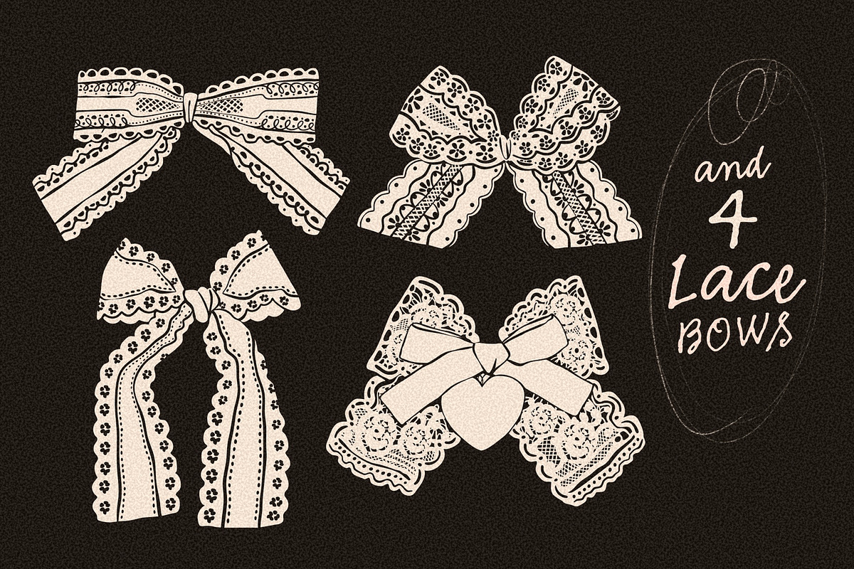 Lace Bows and frames, a Decorative Illustration by Twisted Tail (Photo 3 of 10)