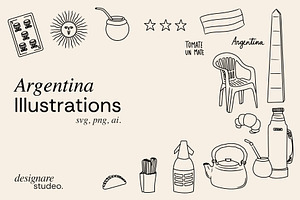 Argentina Hand Drawn Illustrations
