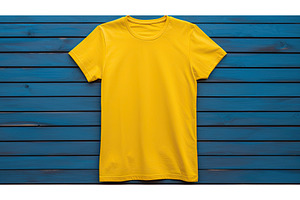 vibrant yellow t-shirt mockup ai, a Beauty & Fashion Photo by pikepicture