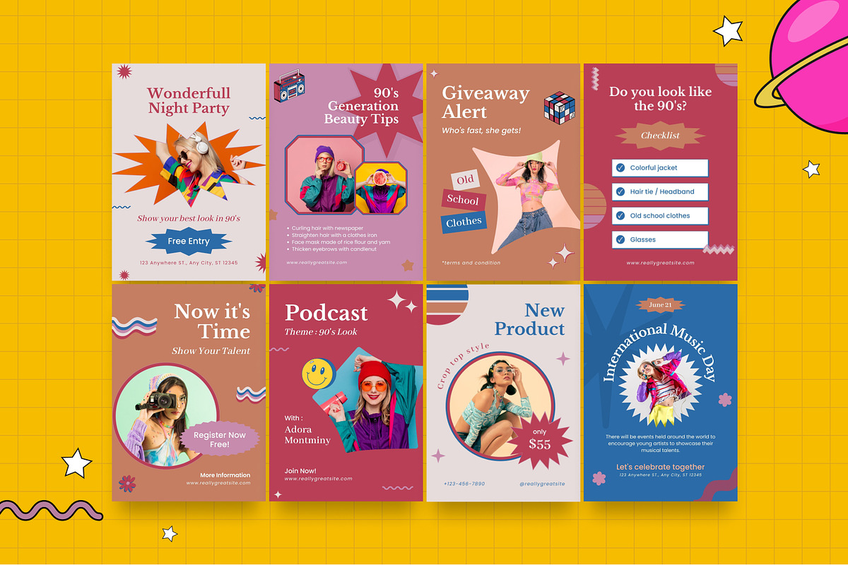 Playful Podcast 3in1 Canva Template, a Social Media Template by Brandearth RRGraph (Photo 4 of 11)