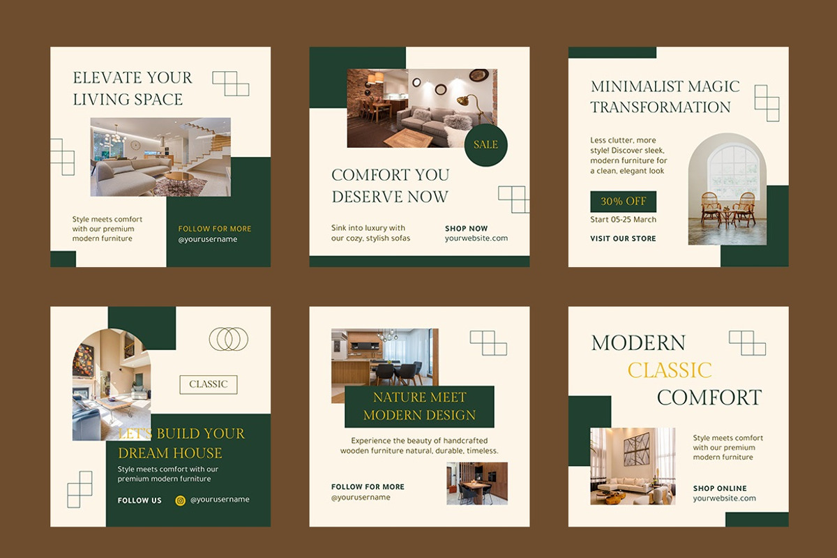 Furniture Instagram Post Template, a Social Media Template by FDR Studio (Photo 3 of 4)