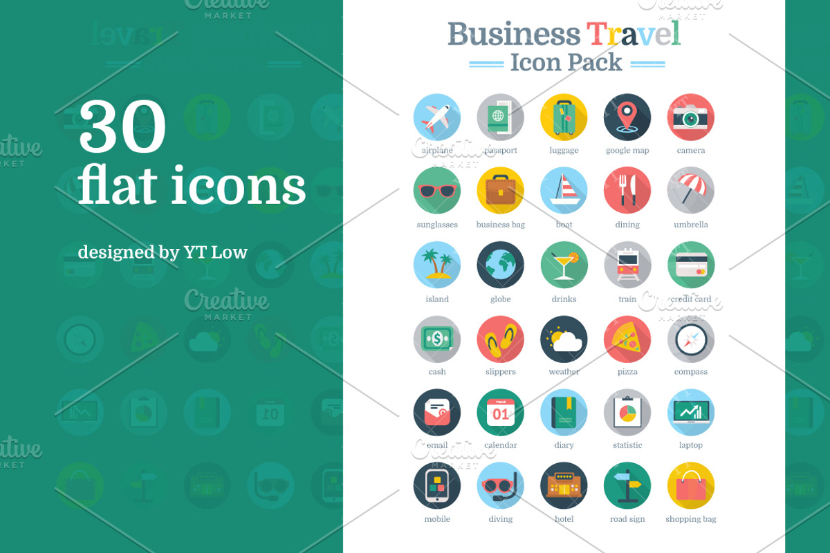 Business Travel Icon Pack, an Icon by YT Design (Photo 1 of 2)