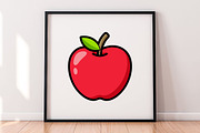 Cartoon Apple Clipart Set, a Food Illustration by newminddesign (Thumbnail 5 of 8)