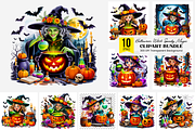 10 Halloween Witch Clipart PNG, a Graphic by Clipart Studio (Thumbnail 1 of 11)