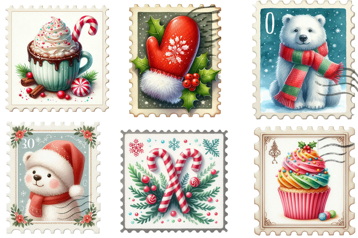 Christmas Postage Stamp Png, an Illustration by Designking (Photo 3 of 5)