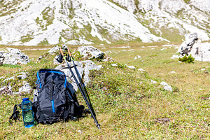 Hiking equipment in mountains, a Sports & Recreation Photo by BOOCYS