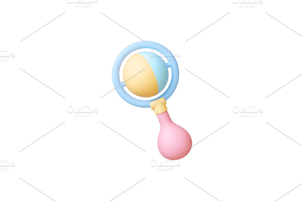Newborn 3d plastic beanbag. Isolated, an Object Illustration by Valerie Bodnar