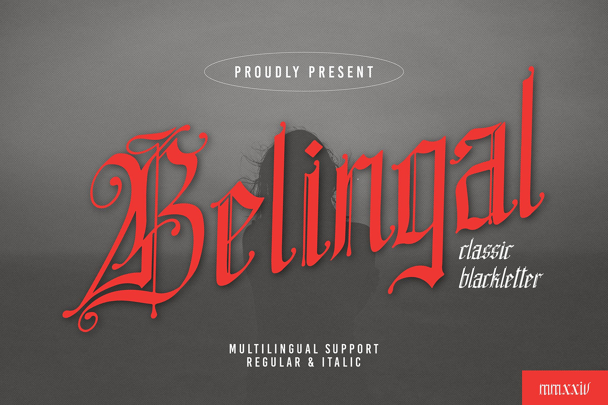 Belingal | Classic Blackletter, a Blackletter Font by Denustudios (Photo 1 of 14)