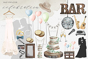 MAP wedding watercolor clip art, an Illustration by GrafikBoutique (Thumbnail 3 of 10)