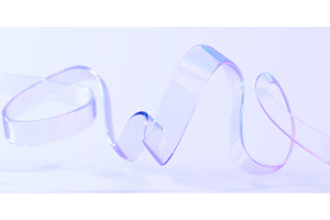 Transparent Iridescent Ribbon 3d