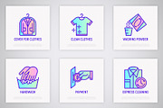 Laundry Service | 16 Thin Line Icons, an Outline Icon by Alex Blogoodf (Thumbnail 6 of 11)
