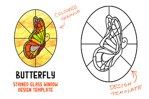 Butterfly. Stained Glass Window