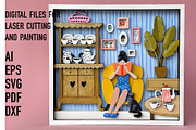 Cozy Reading Nook Shadow Box SVG, an Object Graphic by HelloWood (Thumbnail 2 of 5)