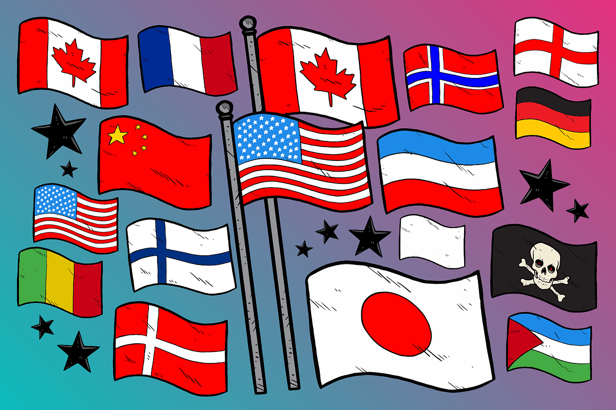 Flags Ahoy Vector Pack, an Illustration by Vectory by BSC (Photo 2 of 3)