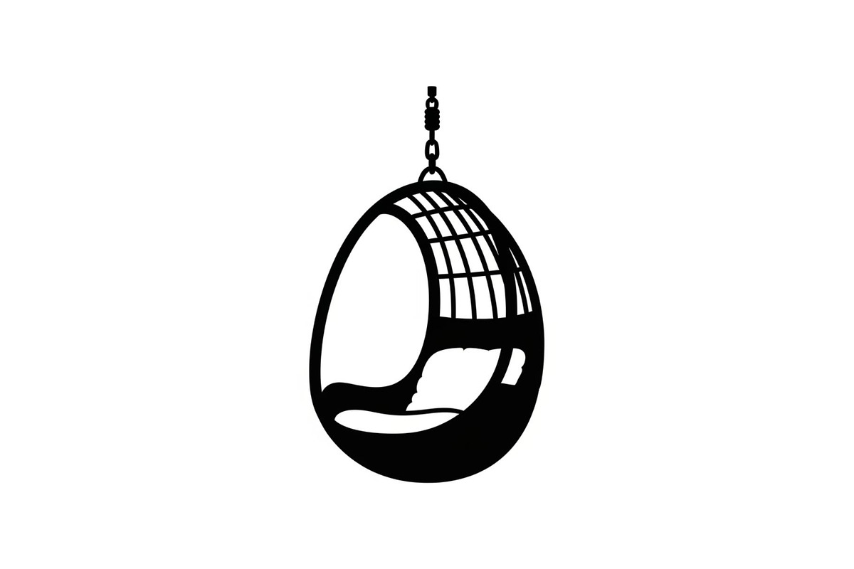 Hanging Egg Chair Silhouette Bundle, an Illustration by Designer_Momina (Photo 30 of 51)