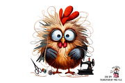 Funny Chicken Seamstress PNG Bundle, a Graphic by Clipart Bloom (Thumbnail 2 of 16)