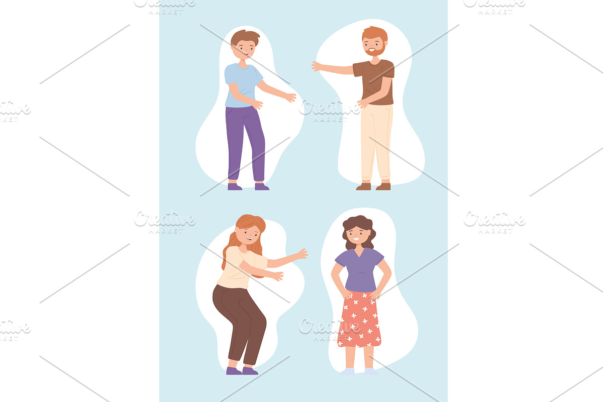 set of women and men, a Person Illustration by studiogstock