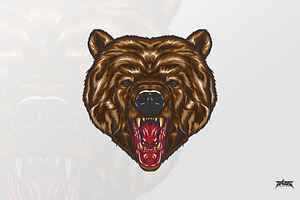 Fierce Bear Head Vector