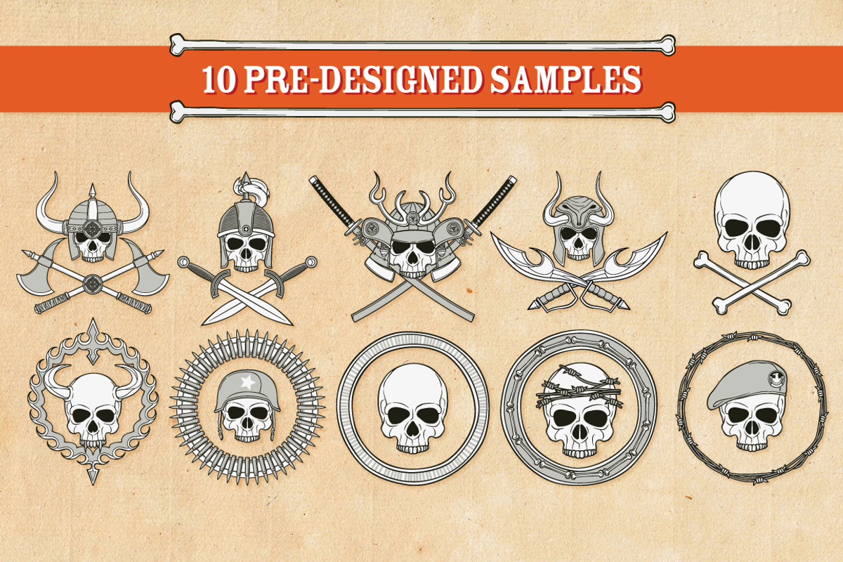Customizable Skull Illustration, an Illustration by 611 Studio (Photo 4 of 4)