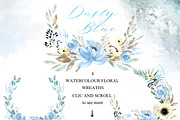 Dusty blue gold. Watercolor flowers, a Texture Illustration by LABFcreations (Thumbnail 6 of 12)