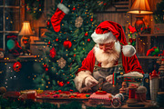 Santa,  Christmas Digital Backdrop, a Background Graphic by MajorArtTm (Thumbnail 4 of 4)