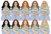Spring Girls Clipart, a Person Illustration by GlamArtZhanna (Thumbnail 3 of 5)