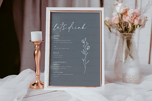 Wedding 5x7 Table Sign Mockup