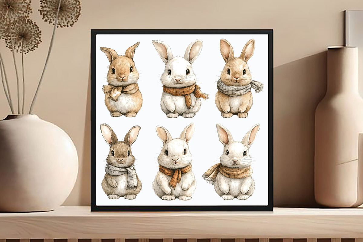 Watercolor Cartoon Rabbit PNG, an Animal Illustration by DreamCafeArt (Photo 3 of 6)