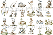 30 Golf Clipart, a Decorative Illustration by Pati Charm Studio (Thumbnail 2 of 8)