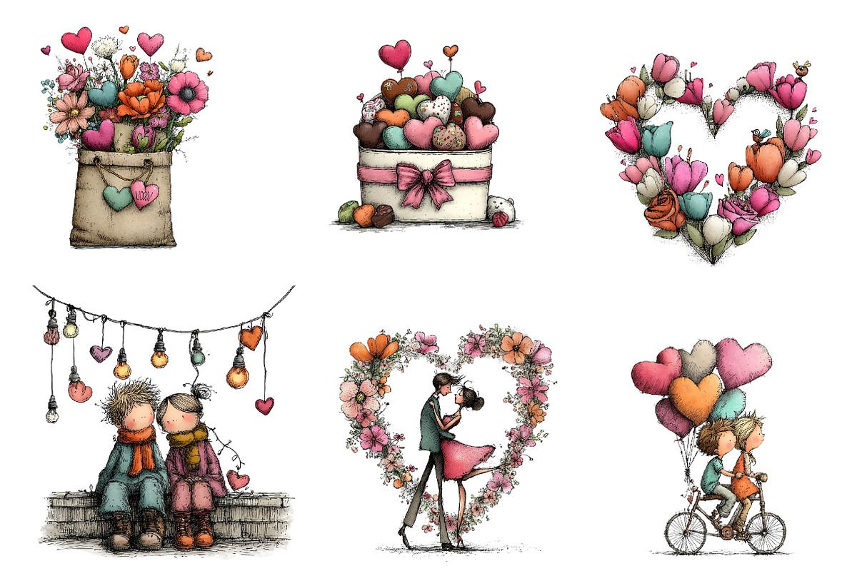 Valentines Day Love Clipart, an Illustration by CreationArt (Photo 4 of 7)