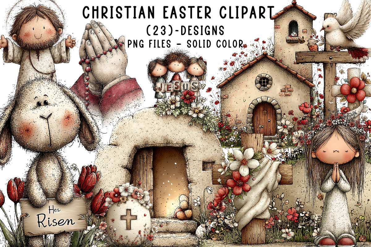 Christian Easter Clipart, an Illustration by CreationArt (Photo 1 of 5)