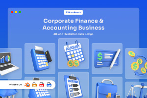 Finance & Accounting 3D Icon Pack, a Finance Illustration by twinstd
