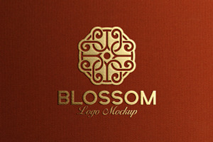 Gold Foil Logo Mockup Red Paper