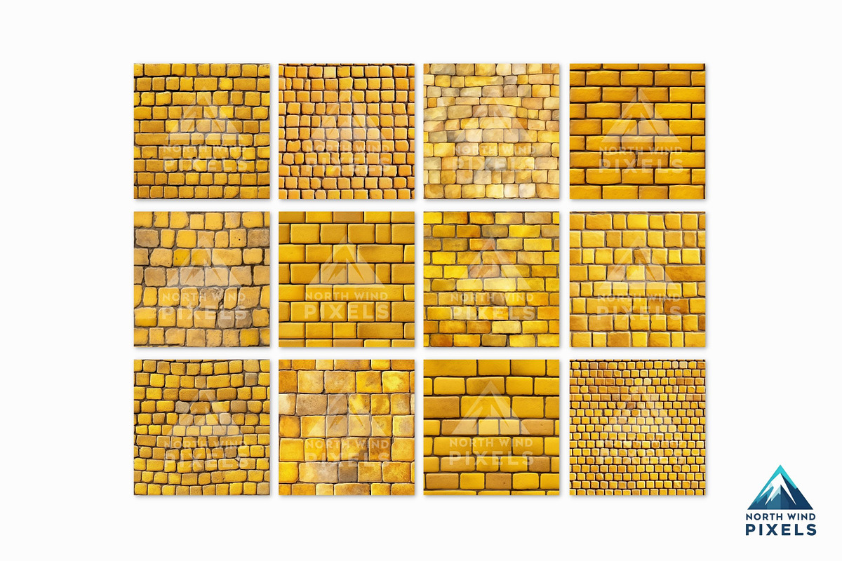 12 Yellow Brick Road Patterns, a Pattern Graphic by NorthWindPixels (Photo 2 of 4)