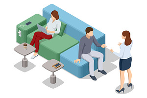 Coworking space with people working, a Person Illustration by Golden Sikorka