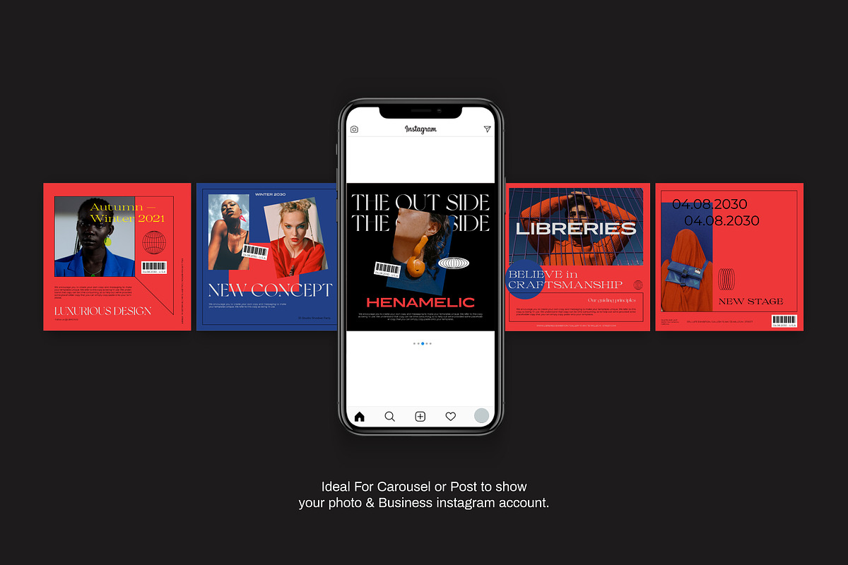 LIBRERIES - Brand Instagram Pack, a Social Media Template by Dirtytemp ...