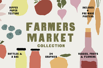 Farmers Market Collection, a Food Illustration by Mere Hunter