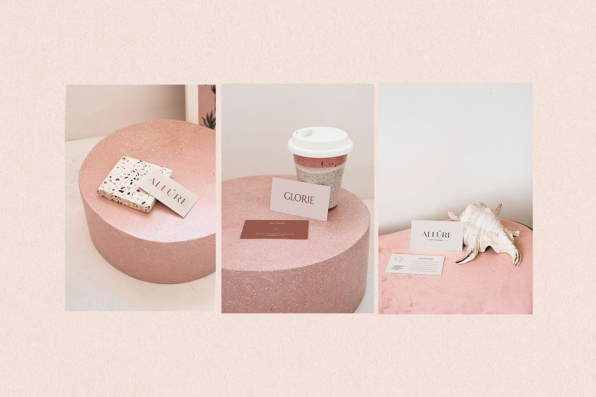 Pink COCO Business Card Mockup, a Print Template by Lesse Studio (Photo 3 of 8)