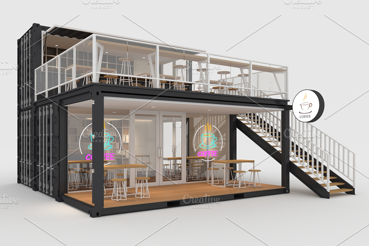 3D Model Container Cafe 7, an Architecture 3D Model by SR 3D Visual (Photo 3 of 24)