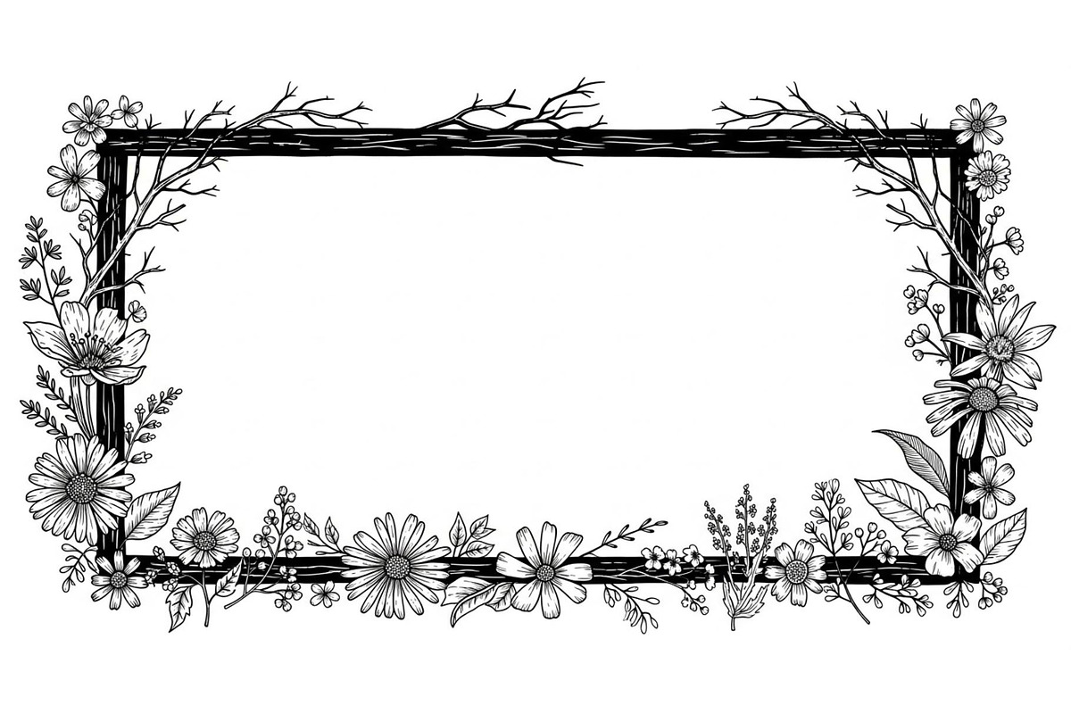 Rustic Floral Frame SVG Bundle, an Illustration by jahid234 (Photo 15 of 31)