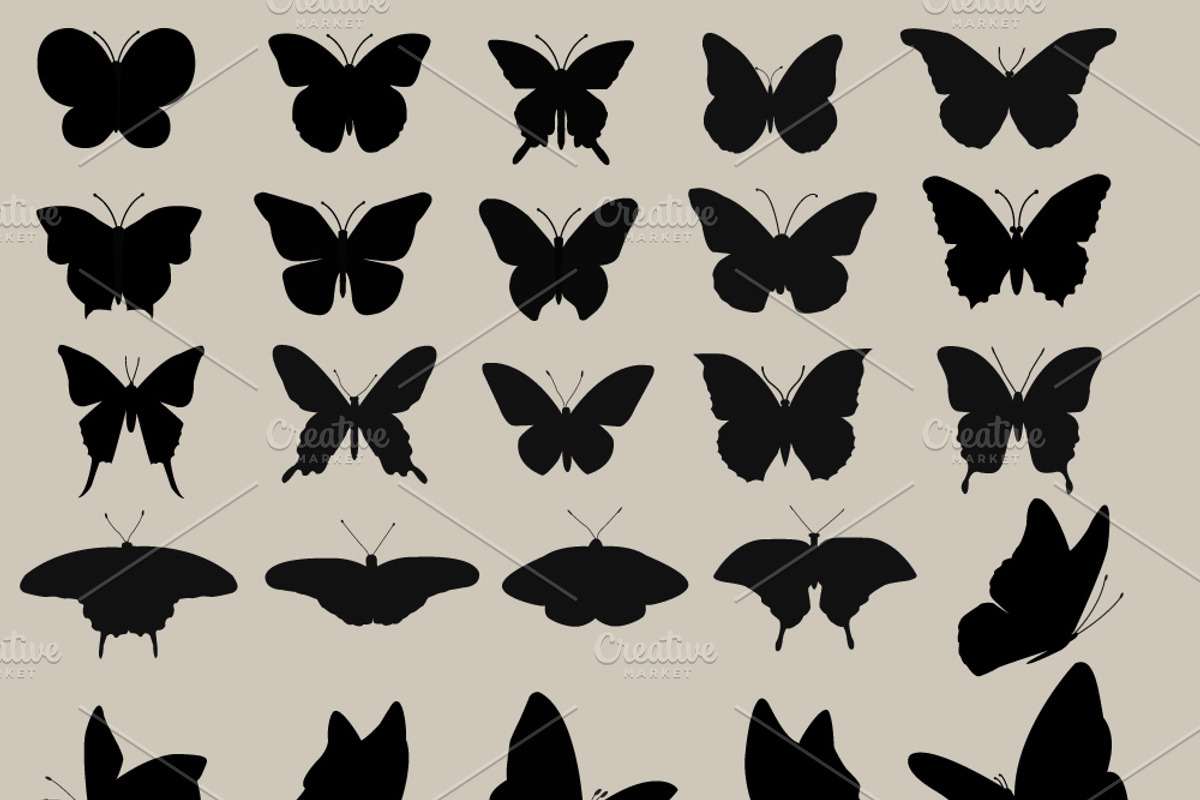 Butterfly Silhouette Vectors, a Graphic by GreenStockPhotos (Photo 2 of 4)